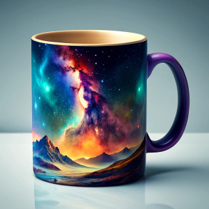 I want a mug with a galaxy image on it.
