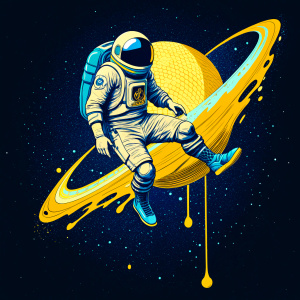 astronaut space galaxy blue yellow moon honey nike 