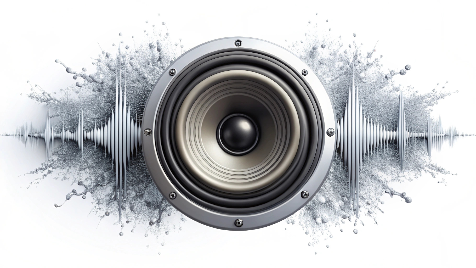 Vibrations from a bass hit on a white background.
