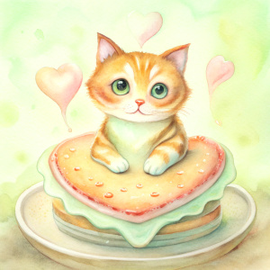 big eye cute cat on pancake