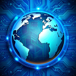 global blue circuit board  background