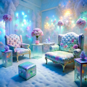 ultra pastel iridescence furniture close Bioluminescent  Holographic glam  Glitz Sequin made of flowers print swarovski glass magic room in ice cube flowers print  room made of glass ultra heavy snowy room  colorful furniture frozen  ultra iridescence   intense frozen heavy snowy ultra sagging room colorful furniture frozen in ice molds 
 masterpiece  dreamland PRISM Effect antique furnitures a lot of snows  ultra intense crystal effect ultra glitter Photoshop Photo Manipulation