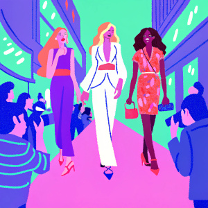 Candice Swanepoel, Erin Heatherton, and Chanel Iman, walking down a busy New York City street during Fashion Week.