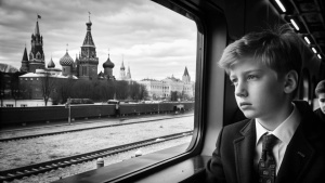 son Barron Trump travels to Russia, 19th century time travel in train, kremlin