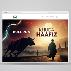 Film festival website showcasing movie posters for 'Bull Run' and 'Khuda Haafiz'.