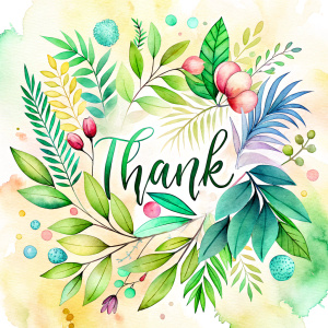 "Thank you", white background