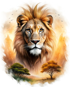 africa savana wild themed, realistic, brush lines draw, watercolor effect, vector
