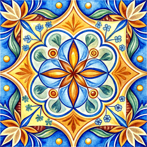 Italian ceramic tile pattern mediterranean vector image