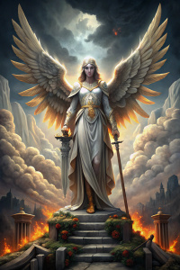 Guardian angel beyond, photorealistic