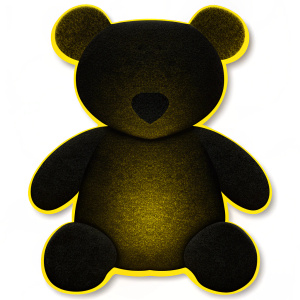 teddy bear head silhouette, pixel art