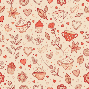 valentine day minimalist doodles for seamless pattern tile, light background