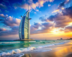 Singapore Burj Al Arab on beach