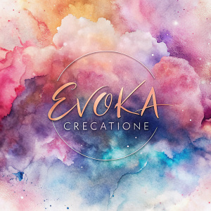 logotipo para "Evoka Creations". Es una tienda de artesanias manuales, basadas en resina epoxica y otros materiales para crear productos  personalizados.