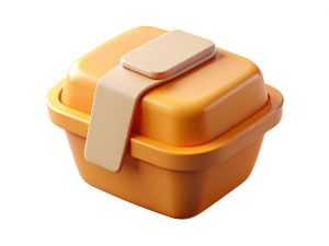  takeaway food delivery container with paper sleeve branding mockup