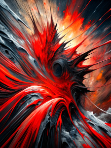 black and red abstract art