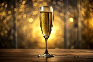 a glass of champagne
