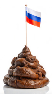 Куча говна с российским флагом