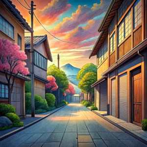 anime background street 