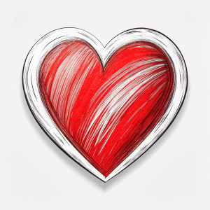 Style stickers. Create a heart shape with clean lines and smooth curves.. White background, No Background, vector, 8K.