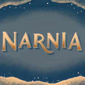 A vibrant digital illustration featuring the Narnia logo. Playful hand-drawn style, intricate border design, creative font choice