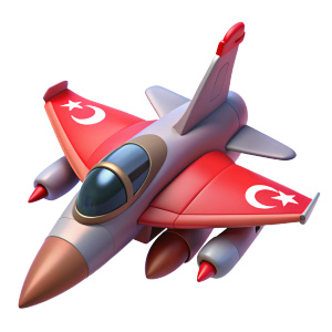 Türk F-16 savaş uçağı, animasyon filmindeki karakter gibi, gerçek türk bayrağı kullan, 3D