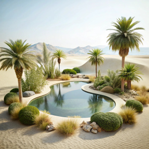 Oasis. on white background