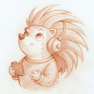 hedgehog listening music twitch emote