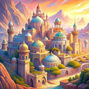 the  old city,
in-the-style,                                  poster-from-the-game hyperrealism, 