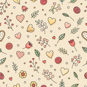 valentine day minimalist doodles for seamless pattern tile, light background