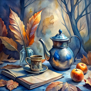 Meanwhile, in the autumn and winter, she brewed herself a delicious hawthorn tea in a teapot, took out an inkwell – she still used a feather dipped in a jar of ink – and wrote. In a journal bound in thick leather, fastened with a flower-shaped lock, on handmade thick paper, she recorded everything that moved her and was worth preserving."






