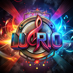 Un logo con el nombre dj luiro que representa los símbolos de la música 