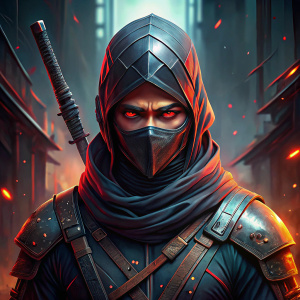 Futuristic ninja digital art