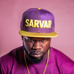 50 cent рэпер в кепке которой надпись sarvar
