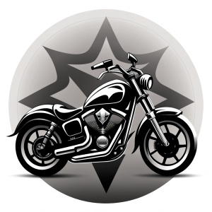 motorcycle biker tattoo design - perfect realistic art - high-definition - grey and black - white background 