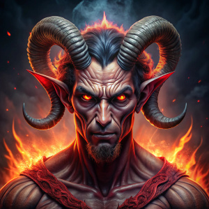 evil aries in the form of a devil



