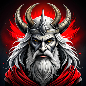 god odin perfect realistic art, high-definition, high-definition grey and black, white background 