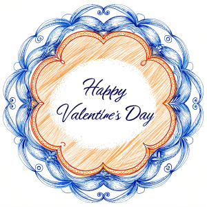 Stylish text frame with the inscription "happy valentines day"