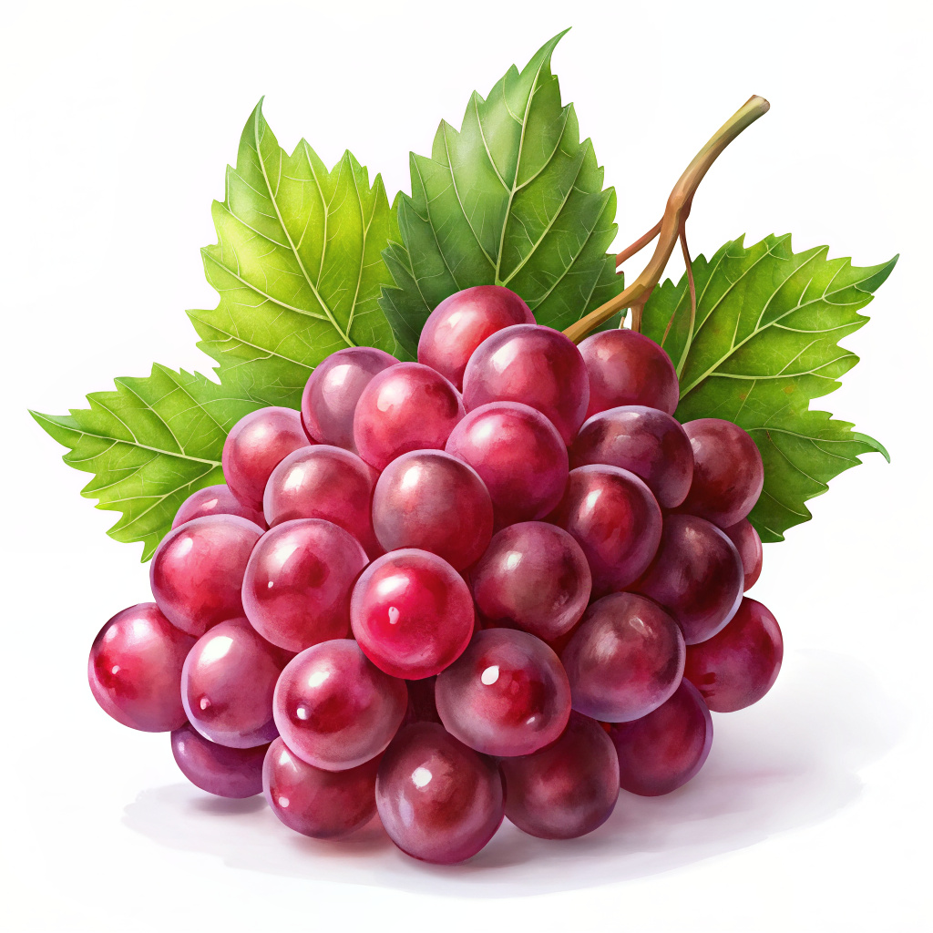 Fresh red grape with leaves