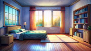 anime bedroom background