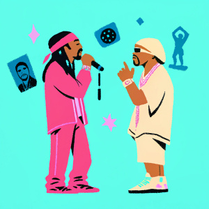 A detailed spread showcasing Lil' Wayne and 2Pac in a biographical coffee table book.
