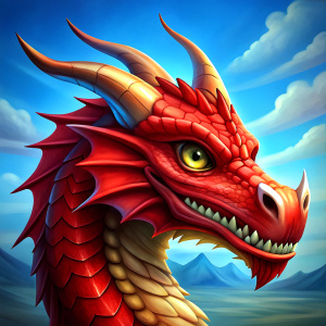 red dragon icon for videogame