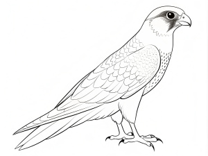 coloring page, wildlife, Peregrine Falcon line art