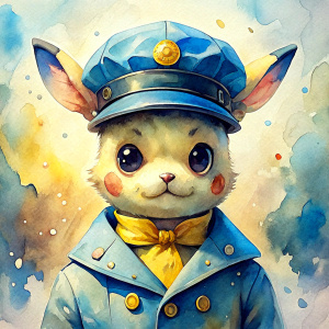 Pikachu in a cop's uniform