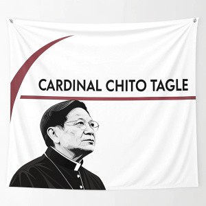 Digital poster with quote from Cardinal Chito Tagle. Black text on white background. Minimalist design.