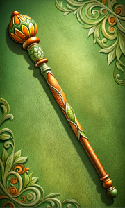 ONE OF WANDS, SPANISH DECK STICK, BAROQUE STYLE