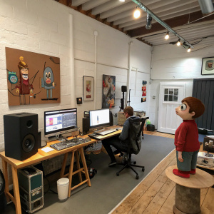 At Arman Studios in Bristol, creators blend claymation and computer animation to bring stories to life through short films, TV shows, and commercials.