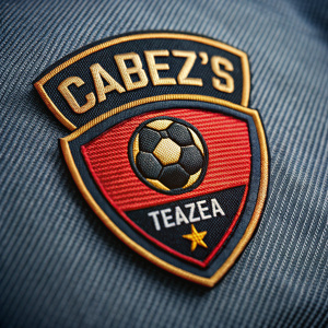 the logo of a soccer team called " Cabeza's team " where the colors black, red and yellow predominate
