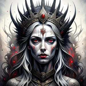 Hel – Ruler of the Realm of the Dead - perfect realistic art - high definition - grey and black tattoo design - white background 