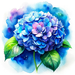 blue hydrangea on white background