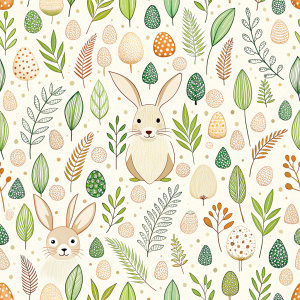 easter minimalist doodles seamless pattern tile, white ground